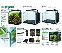 Dennerle Nano Tank Complete 35 Liter Aquarium Komplettset 40 × 32 × 28 cm