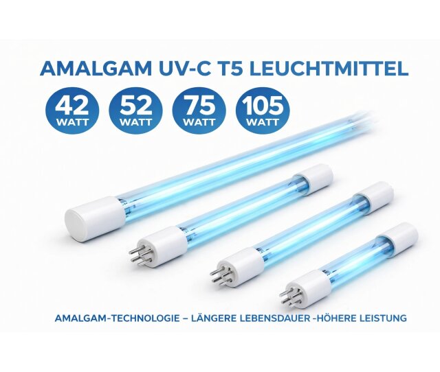 Amalgam UVC Ersatzlampe 42-52-75-105 Watt für Tauchstrahler – Teich UV Lampe