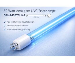 Amalgam UVC Ersatzlampe 42-52-75-105 Watt für Tauchstrahler – Teich UV Lampe