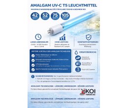 Amalgam UVC Ersatzlampe 42-52-75-105 Watt für Tauchstrahler – Teich UV Lampe