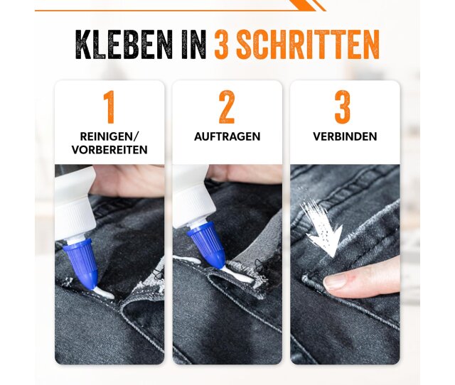 ARKA Kraftprotz Textilkleber 106 g - Stoffkleber Kleidung Textilien Stoff Kleber Upcycling