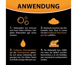 ARKA Kraftprotz Flüssige Schweißnaht 110 g - 2K Kleber Sekundenkleber + Granulat weiß