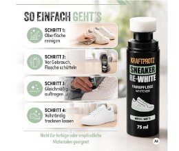 ARKA Kraftprotz Sneaker Re-White 75 ml - Schuhreiniger Schuhpflege Whitener Schuhfarbe Weiß